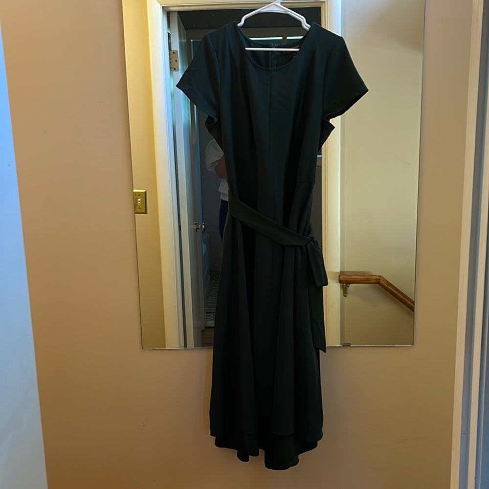 Forest green size 14 fit and flare midi dress